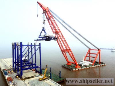 1800t floating crane charter crane barge 1800 ton rent