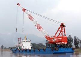 100t floating crane barge 100t used crane barge 100 ton