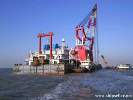150ton self-propelled revolving floating crane 150t crane barge ship