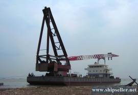 150ton self-propelled revolving floating crane 150t crane barge ship
