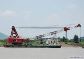 300t floating crane barge 300t used crane barge 300 ton