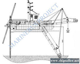348. Dredger with walking / vertical piles.