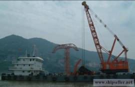 Cable Laying vessel with floating crane barge 180t for sale