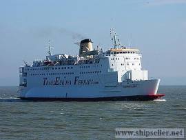 Eurovoyager pax ship yr 1986 1400 pax 354 cars 80 beds LOA 118mt abt