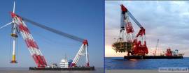 offshore crane barge floating crane 3000t 3200t 3500t 3600t