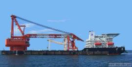RINA 900t floating crane sell or charter crane barge 900 TON rent