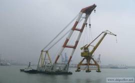 sell floating crane barge 50t used crane barge 50 ton