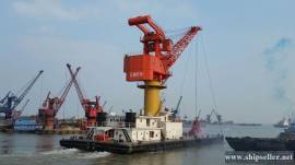 sell grab floating crane floating grab crane barge for coal,sand,bulk 