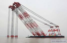 sheerleg floating crane barge vessel for sale rent charter 100t to 500