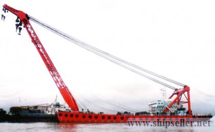 cheapest 1200t floating crane new-built crane barge 1200 ton